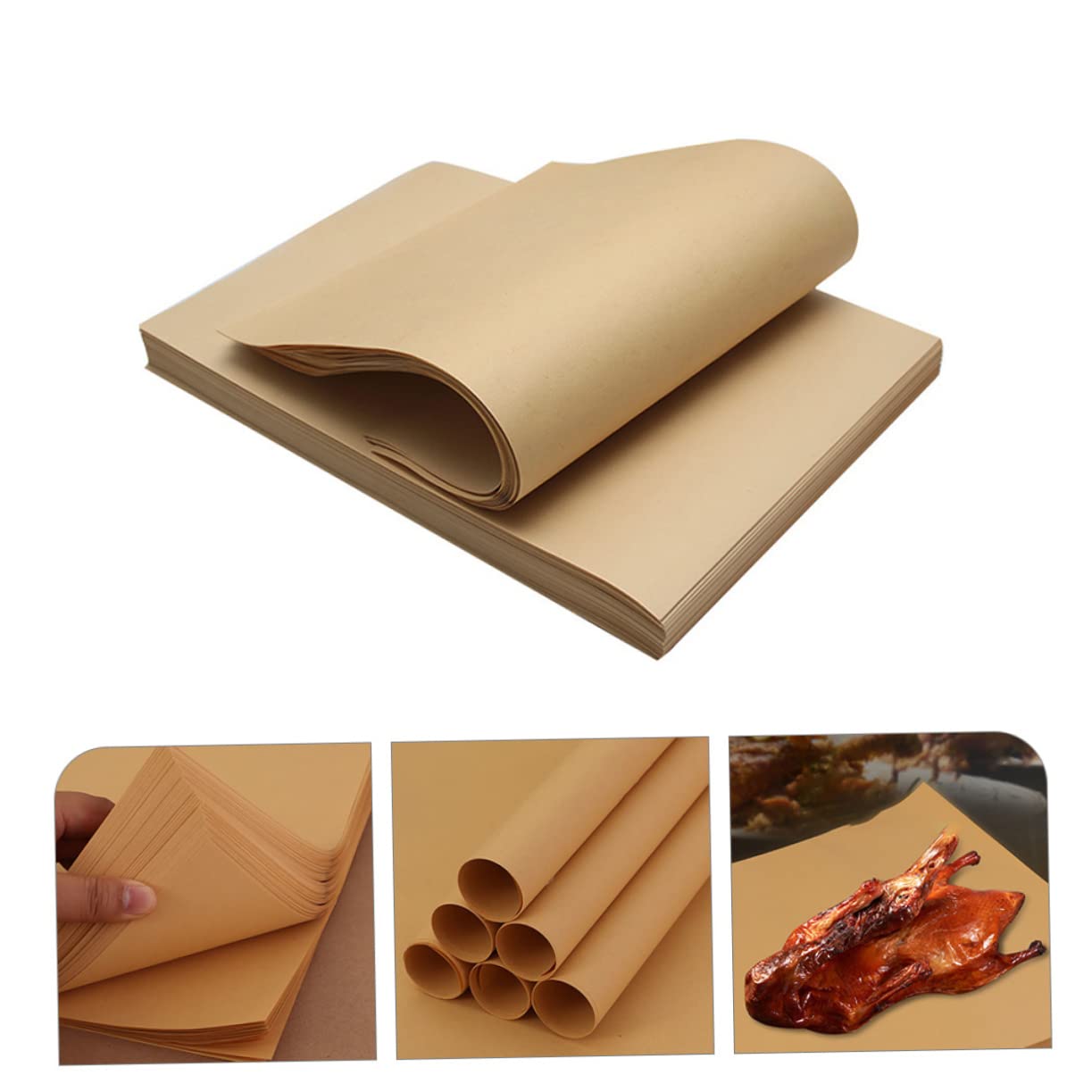 SHOWERORO Papel Para Envolver Alimentos 29x29 Cm 70 g Hojas Resistentes De Alta Densidad Papel Sándwich y Queso Para Cocina y Catering 300 Unidades Uso Alimentario Desechable