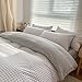 NSNLGSGC Queen Comforter Set, Light Gray Gingham Bedding Comforter Sets, Gary Grid Bed Comforter 3 Pieces (1 Comforter, 2 Pillowcases)