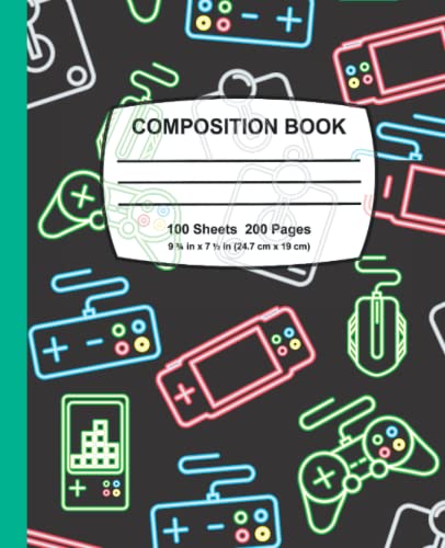 Composition Notebook- Back to School notebooks for teens | Cute notebook for teens: Gamer styled Comp. Notebook