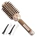FIXBODY Round Barrel Hair Brush with Boar Bristles, Nano Thermal Ceramic，Ionic Tech and Anti-Static for Hair Blow Drying, Styling, Curling, Straightening (3 inch, Barrel 1.7 inch)