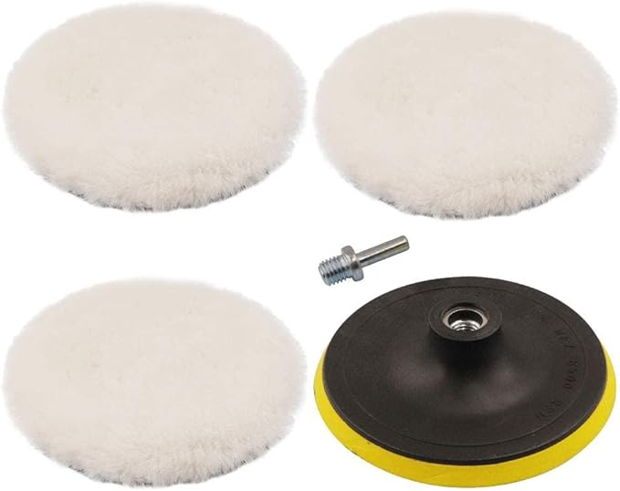 WEEMAGIC 5 Pcs 6 Inch Polishing Buffing Wheel for Drill Wool Pads Wheel
