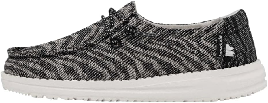 Hey Dude Wendy Youth Woven Zebra Black Stripe Size 2