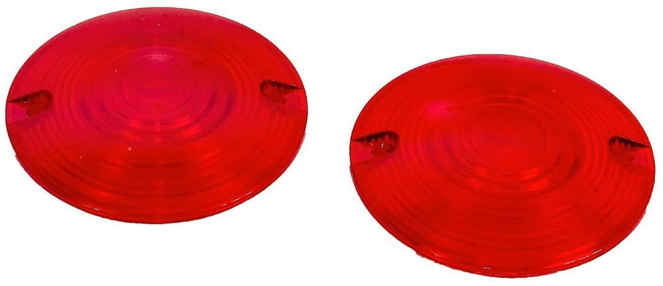 ZYTC Lot De 2 Verres De Clignotant Rouges Harley 3 1/4" Pour
