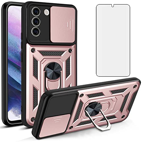 Coque Samsung S21 5G avec cache caméra coulissant et protège-écran verre trempé Asuwish