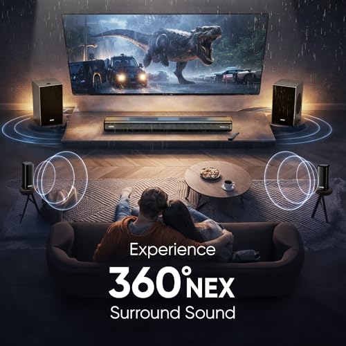 Image of Mivi Nex 900 Dolby Audio Soundbar (New Launch)| 900W Signature Sound | 5.2 Channel Home Theatre System with Dual Subwoofers and Satellites | Nex Surround Sphere Tech | Bluetooth v5.3