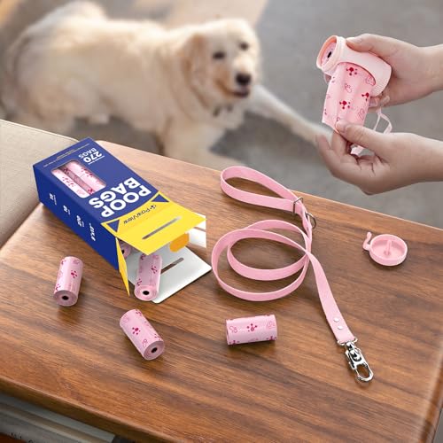 PawView Dog Poop Bags 18 Rolls -Waste Bag Extra Thick Strong 100% Leak Proof, Lavender Scented Strong Odor Control,270 Bags(Pink) - Image 4