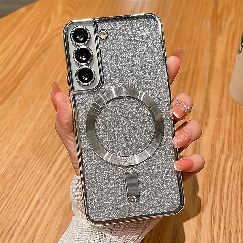 Coque Samsung S22 Ultra magnétique et flexible argentée pour charge sans fil