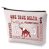 BLUPARK Red Elephant Sorority Cosmetic Bag Sorority Sister Gift One True Makeup Bag Gift DST Sorority Gift (One True)