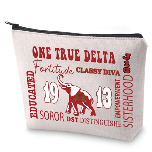 BLUPARK Red Elephant Sorority Cosmetic Bag Sorority Sister Gift One True Makeup Bag Gift DST Sorority Gift (One True)