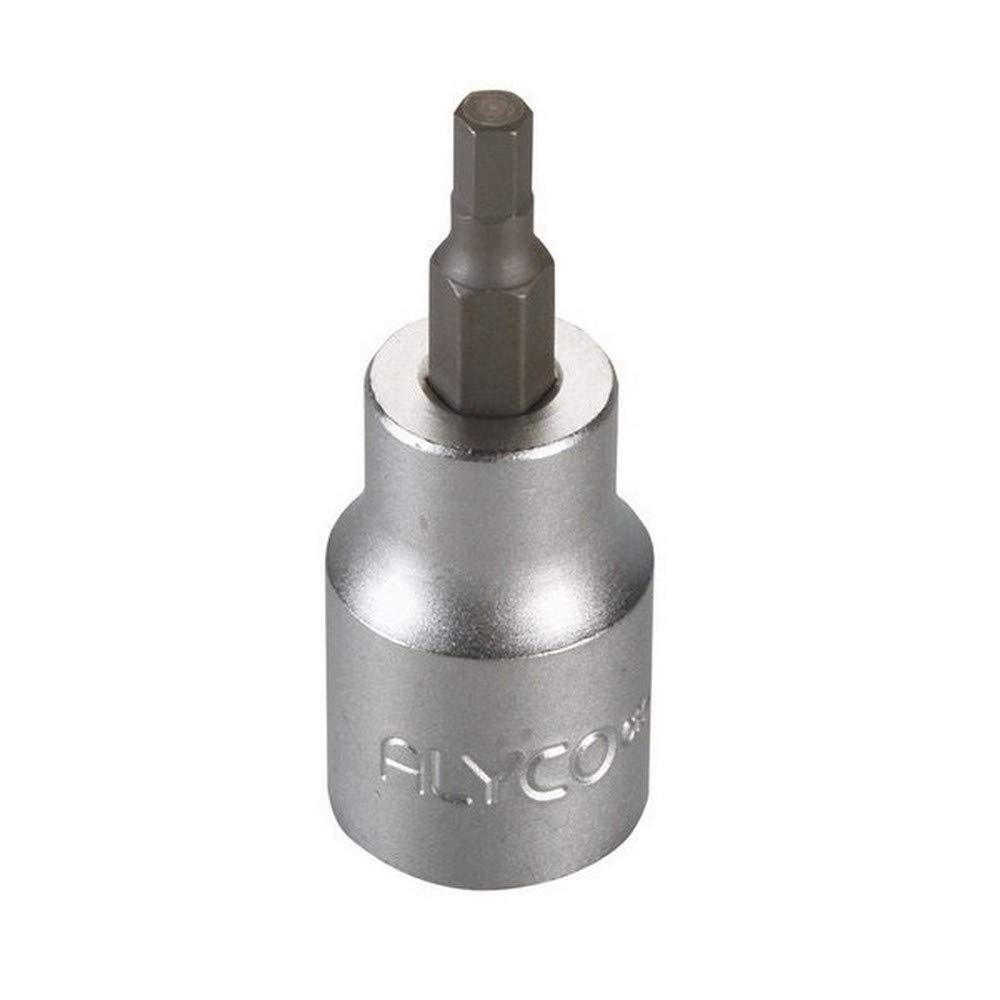 Alyco 192407 - Llave de vaso de 1/2" UNE 16503 DIN 3121 Cr-V cromado mate con punta Allen 7 x 62 mm