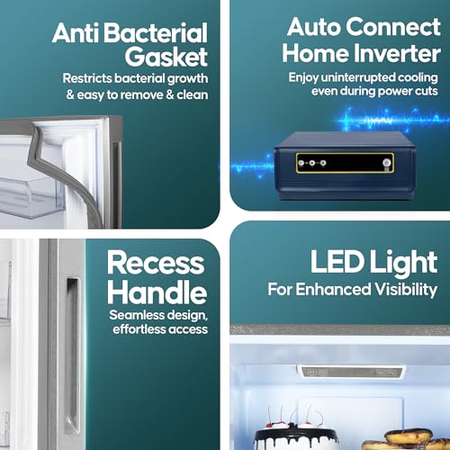 Image of Haier 237L 3 Star Frost Free Bottom Mount Double Door Refrigerator|8 In 1 Convertible Modes|Jhukna Mat-Bottom Freezer|Twin Inverter|200% Faster Ice Making in 49 Minutes (HEB-243GS-P, Moon Silver)