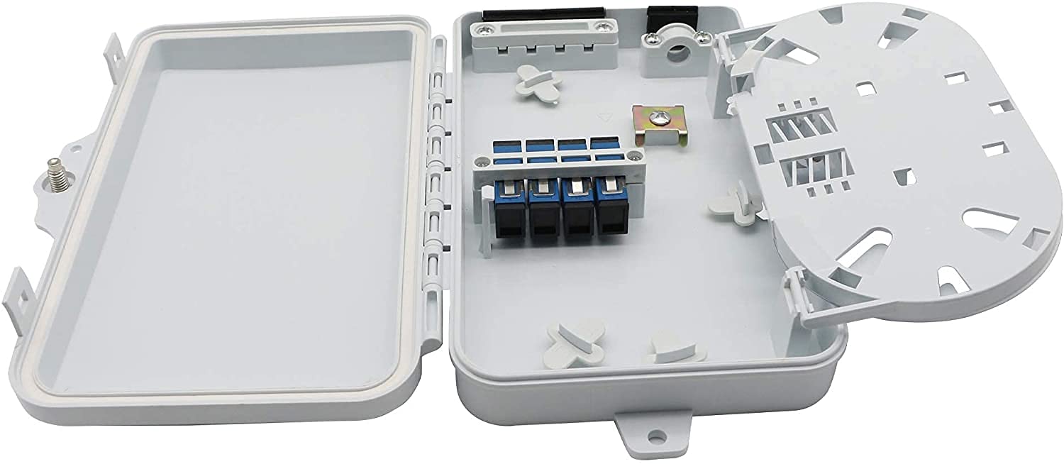 Techly Professional 362893 Scatola di Distribuzione Fibra Ottica FTTH IP65 4 Porte SC LC Beige