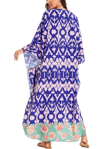 Image of Moss Rose Kaftan Dresses for Women V Neck Summer Swimsuit Cover up Caftan Maxi Beach Dresses