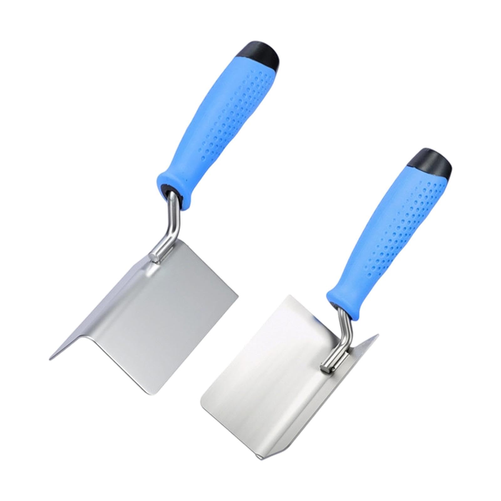 perfk 2X Set di Utensili manuali per Angoli in cartongesso, Fai da Te Esterno Interno con Impugnatura, cazzuola per intonaco angolare per Stucco