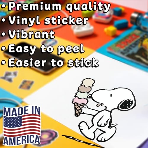 Adhesivo de Snoopy para botellas de agua y vasos vinilo resistente que alegra tu rutina 4