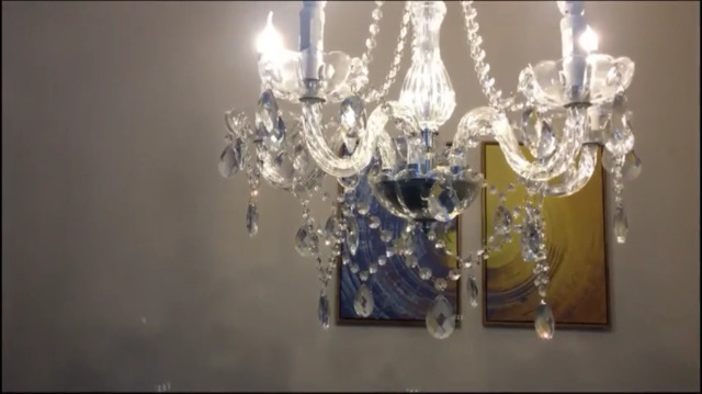 Saint Mossi Lustre Plafond Cristal Gouttelettes - Suspension Moderne 5 E14, 52x52x50 Cm, Luminaire Élégant Pour Salon, Salle à Manger, Chambre