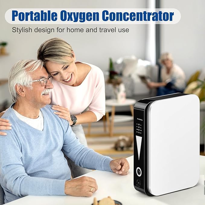 Portable Oxygen Generator for Home/Trave, Adjustable 1-2 Liter Oxygen Concentrator Machine