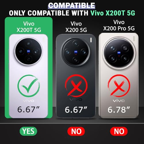 Image of TheGiftKart Tough Armor Bumper Back Cover Case for Vivo X200T 5G | Kickstand & Ring Holder | 360 Degree Protection Back Cover Case for Vivo X200T 5G (PC & TPU, Rotating Camera Cover, Black)