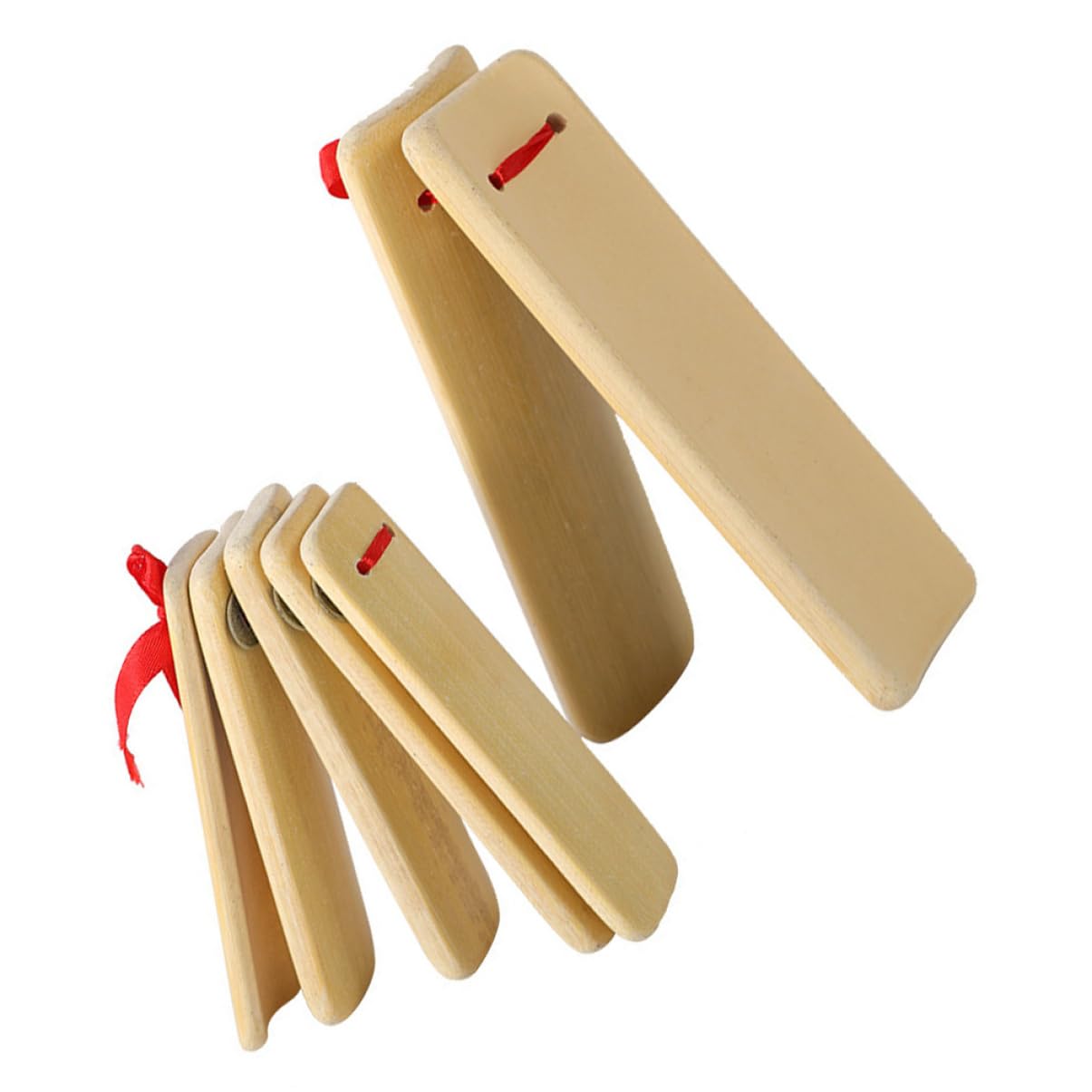 LIFKOME 2Pcs Handmade Percussion Instruments for Beginners Traditional Clappers with Box for Music Education and Development Khaki