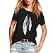 Produktbild Overdose Frauen Sommer Casual Sommermode Lässig Big Size Sling Off Schulter Dot Print Damen T-Shirt Tops Bluse Strand Oberteile(Schwarz,3XL)
