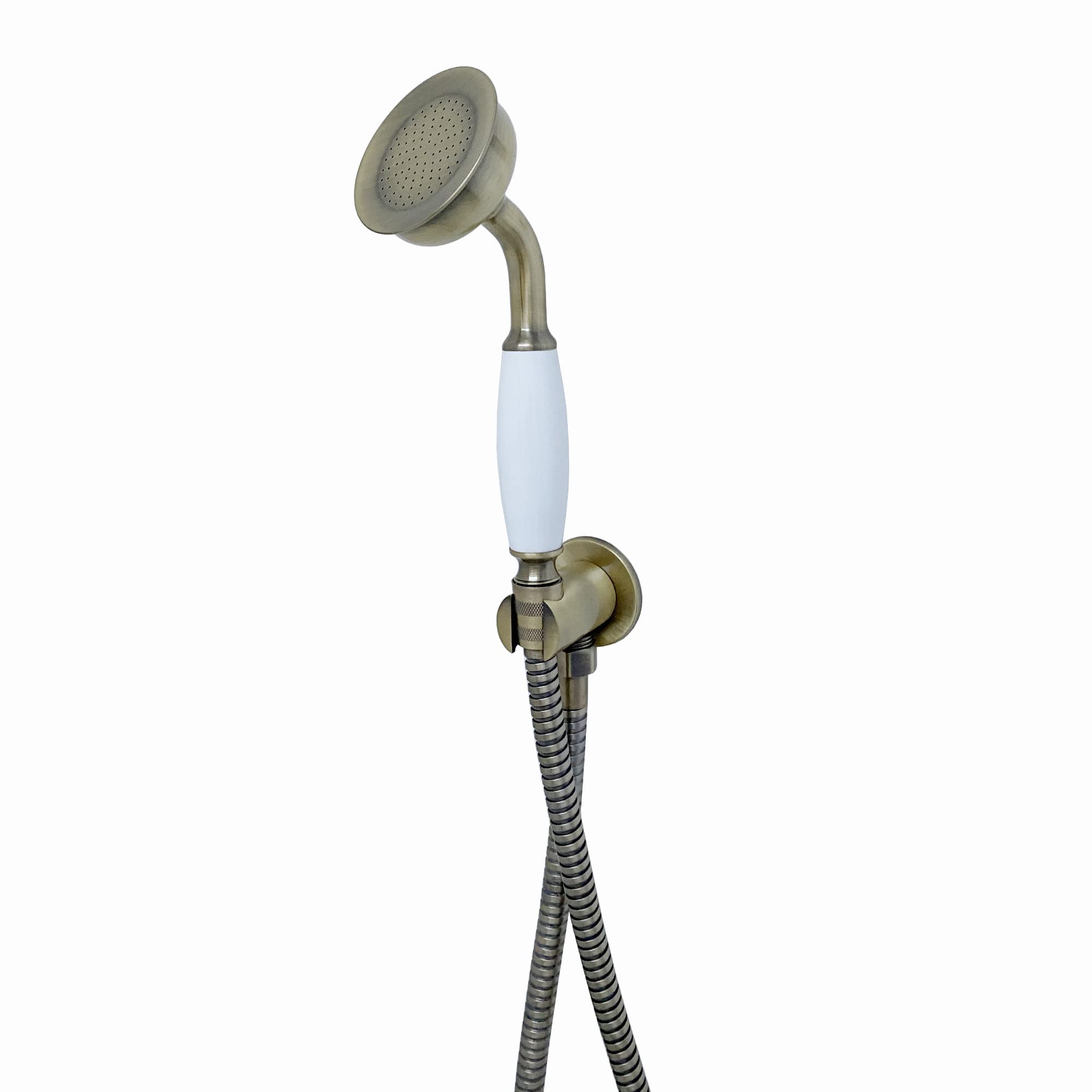 ENKI EO010 Antique Brass Traditional Hand Shower Kit Bracket Holder Outlet Set