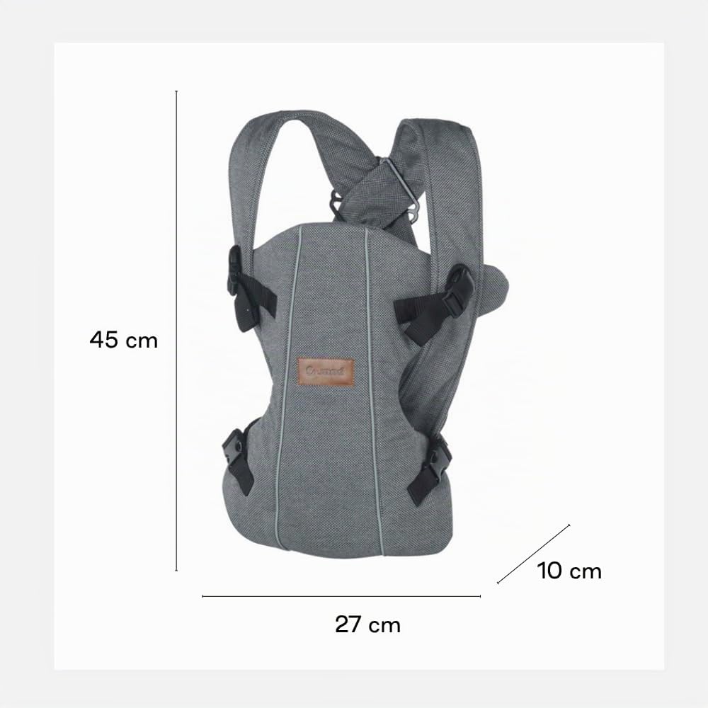 Jané Dual Marsupio Ergonomico Neonato, dalla Nascita (3,5–15 kg), 3 Posizioni, Imbottito e Traspirante, Grigio