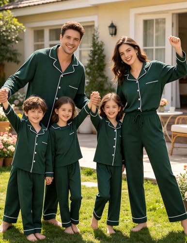 Image of Veseacky Mens 100% Cotton Pajamas Set Long Sleeve Button Down Sleepwear Soft Loungewear Pjs with Pockets