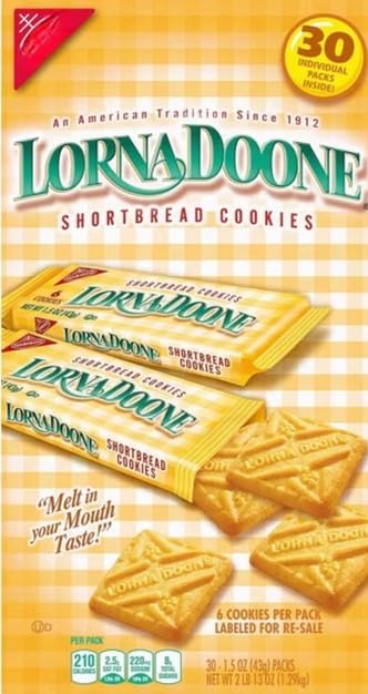 Lorna Done Shortbread Cookies Snack Pack, 1.5 oz, 30 ct