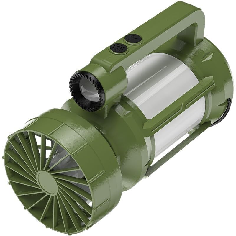 Linterna de ventilador recargable 2000 mAh con panel solar y salida USB de emergencia