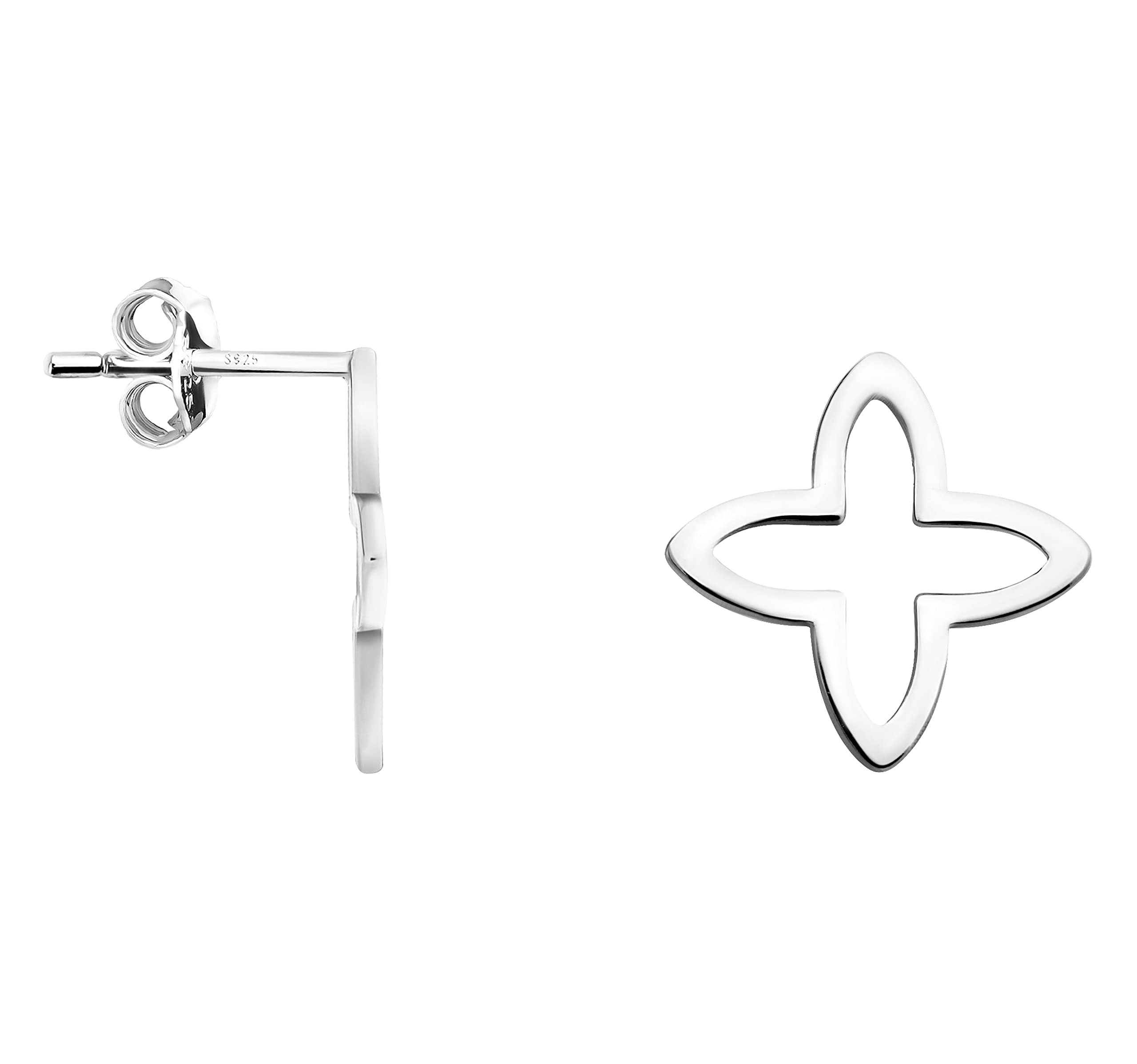 Sofia MilaniSolid 925 Sterling Silver Earrings for Women - Flower Stud Earring - E1259