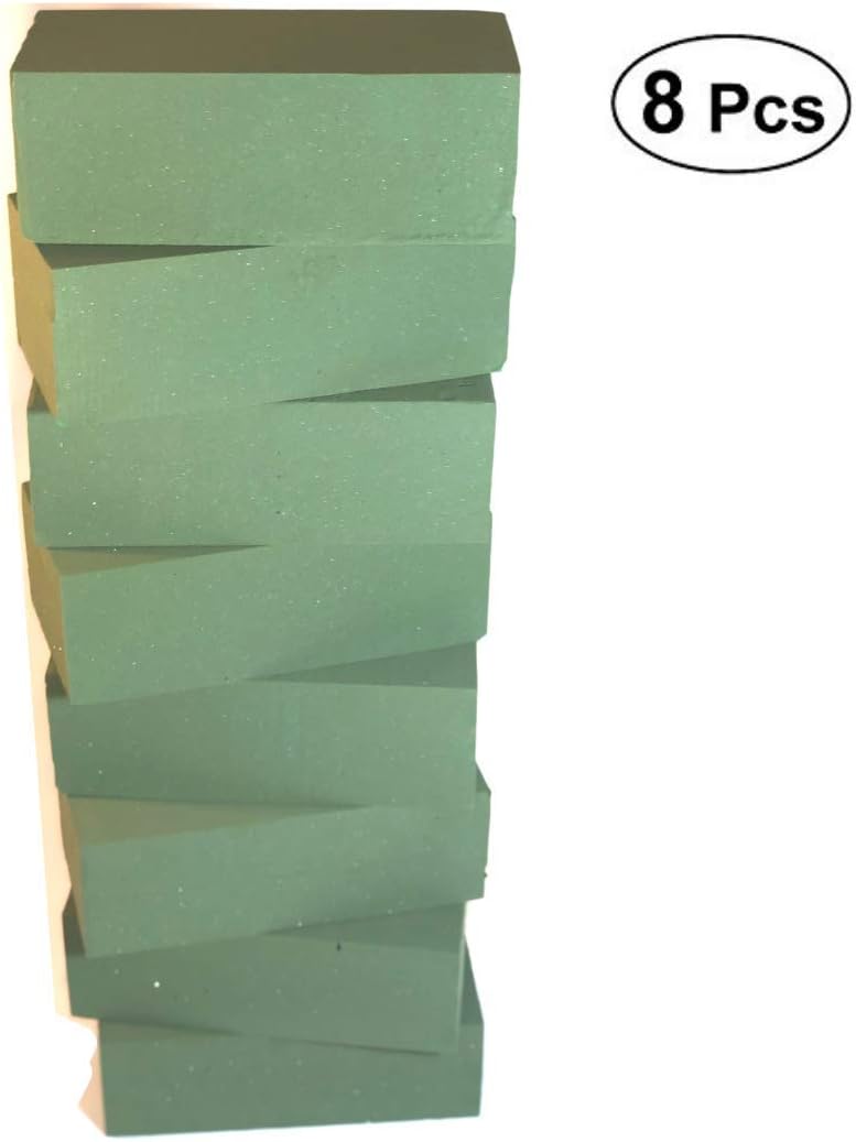 Premium Green 8pc Wet Floral Foam Blocks for Fresh Floral Arrangements I Sculpting Foam Flower I Foam Brick Cube I Floral Arranging Supplies
