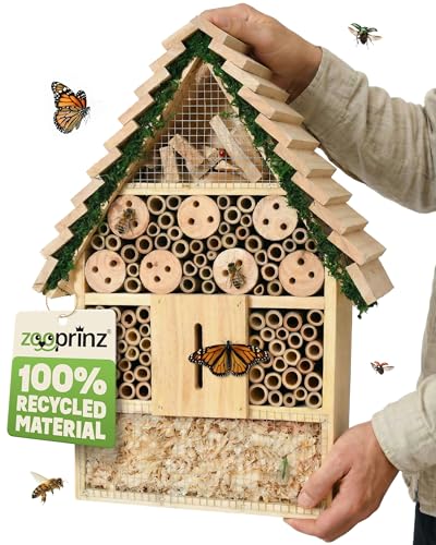 zooprinz Insektenhotel XXL aus Holz 40 5 cm Stufendach