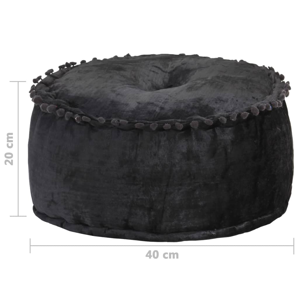 Generisch Jiangboyue-287565 - Pouf rotondo in velluto, 40 x 20 cm, colore: antracite
