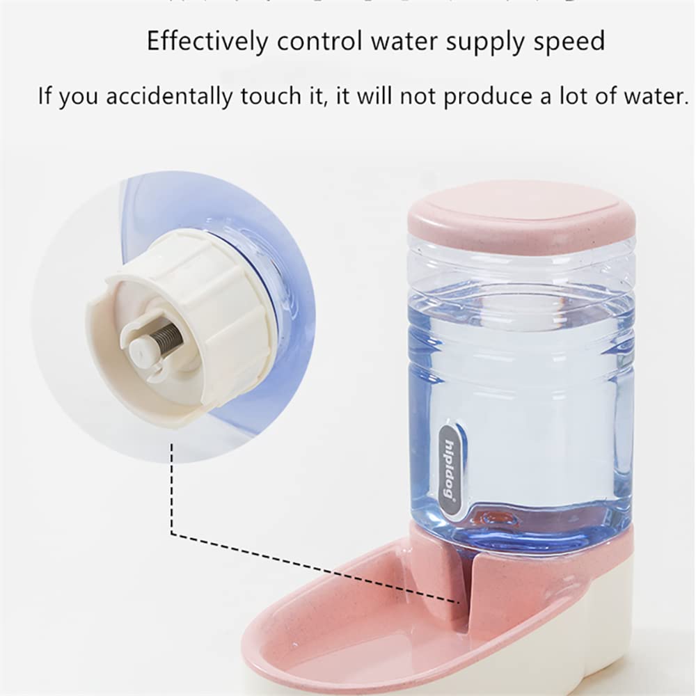 3.5L x 2 Piezas Dispensador Comida y Agua de Perros, Comedero Automático, Dispensadores de Pienso para Mascotas,Pink