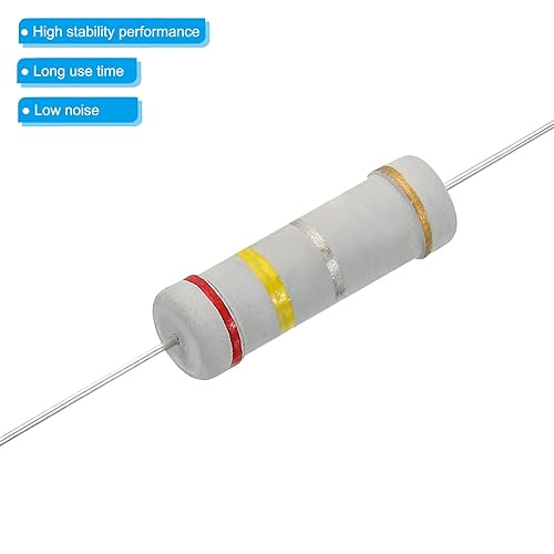 Vista 22 de PATIKIL Resistencia de película de carbono de 5 vatios y 0.2 ohmios, 10 resistencias de tolerancia al 5 %, anillo axial de color de plomo