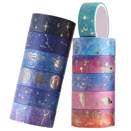 Lubarion 12 Rolls Purple Washi Tape Set for Creative DIY Projects Scrapbooking and Journaling Vibrant and Durable Decorative Masking Tapes