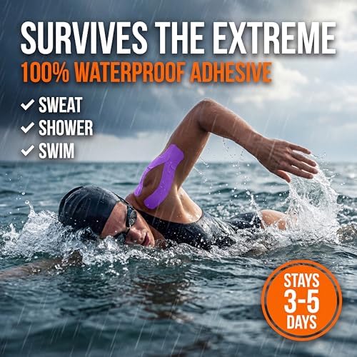 Kinesiology Tape-Incredible Support for Athletic Sports and Recovery+Free Taping Guide - Uncut 2 inch 16.4 feet Roll (Indigo Purple + Free Taping Guide, Pack of 1) - View 6