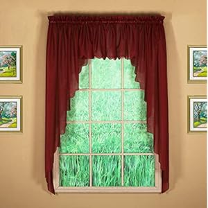 Todayscurtainemeliaoriginalvoileswaggerpair63burgundy90wx63l Urban Country Home Decor Todays curtain emelia original voile swagger pair 63 burgundy 90 w x 63 l urban country home decor