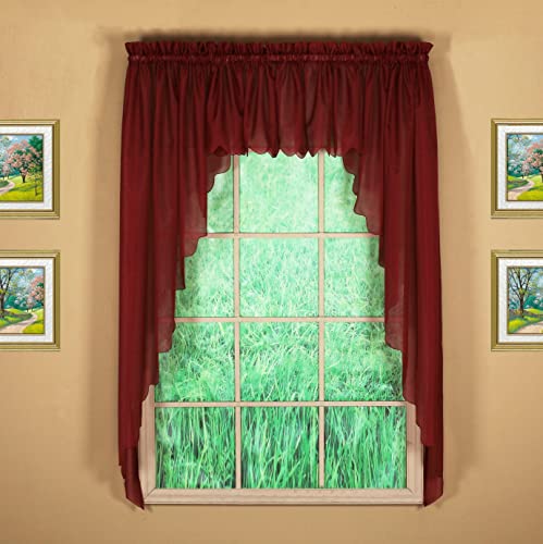 Todayscurtainemeliaoriginalvoileswaggerpair63burgundy90wx63l Urban Country Home Decor Todays curtain emelia original voile swagger pair 63 burgundy 90 w x 63 l urban country home decor