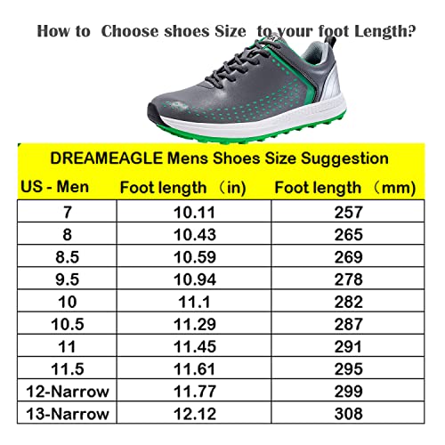 Dreameagle Waterproof Golf Shoes Mens | Spikeless Golf Shoes For Men | Utralight Comfort Professinal Footwear | Size 7-13 White Blue #TOP2