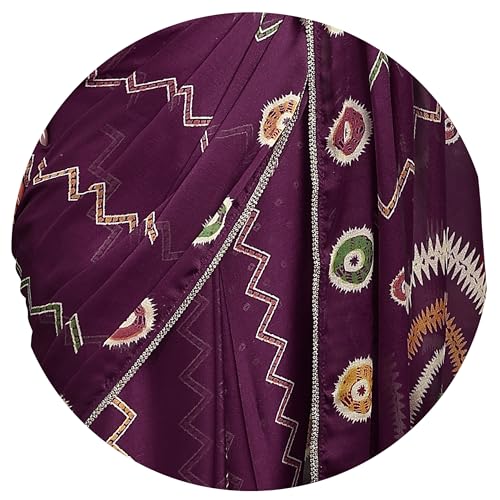 Image of MIRCHI FASHION Women Saree Chiffon Floral Printed | Breathable Festive Occasion Sari for Social Visits with Matching Blouse Piece
