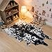 MustMat Faux Cowhide Rug Cow Print Rug Western Cowhide Area Rugs for Living Room (Black and White, 2.6ft x 4.1ft)