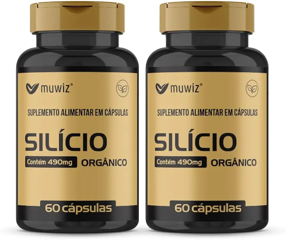 Silício Orgânico – 60 Cápsulas 490mg Suplemento Alimentar Muwiz 2 Unidades