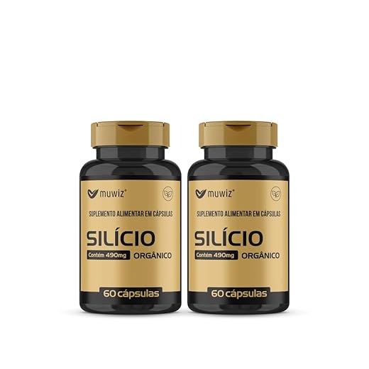Silício Orgânico – 60 Cápsulas 490mg Suplemento Alimentar Muwiz 2 Unidades