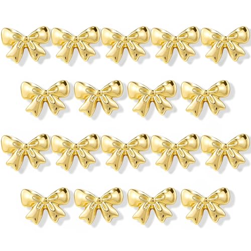 20 Pcs Gold Bow Fridge Magnets for Refrigerator, Cute Small Magnet Holders Decor for Lockers Whiteboards and Cabinets, Notes or Photos Home Kitchen Office