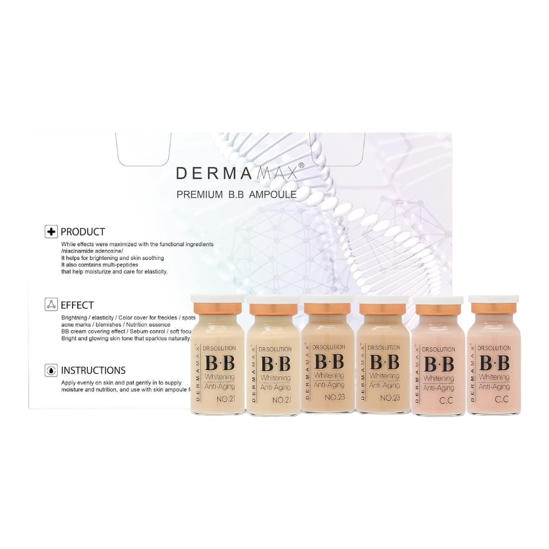 Dermamax BB Glow Starter Kit Pigment 10 ampoules BB Glow glass glowing Skin,Dermawhite ampoules 8ml,for Micro-needling Skin Treatment