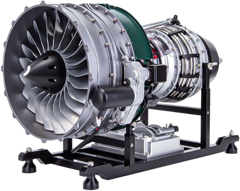 Turbofan Engine Model Kit That Works, DM119 1/10 Full Metal Mechanical Dual-Spool Aircraft Jet Engine Model, DIY Assembly 10 Hours Build Your Own Turbofan Engine for Adults (1000+PCS)