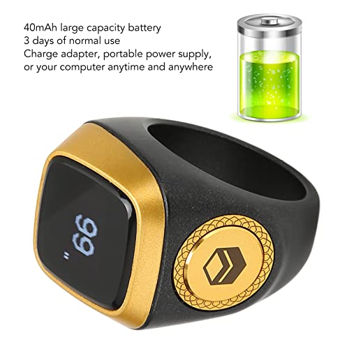 Image of Finger Smart Tally Counter Ring, 20mm Muslim Digital Azan Alarm Clock(Black), Resettable Smart Counter Digital Counter & Vibration Reminder with Mini LCD Screen ﻿ | Smart Counter with Vibration Reminder & Mini LCD Screen, Resettable, for Muslim Azan Alarm Clock