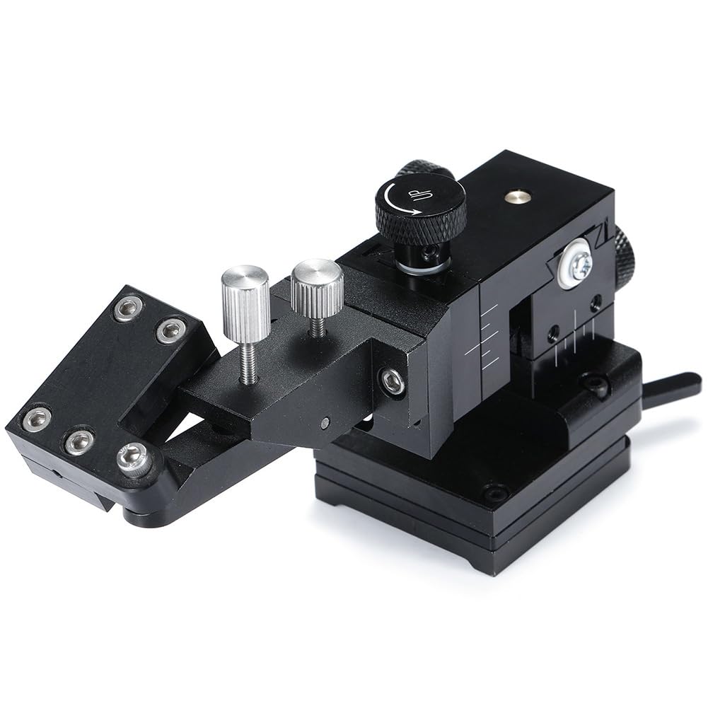 3-Axes Manual Linear Stage,Manual Triaxial Probe Table with Magnetic Base, Accuracy Up to 5 Micron, for Production Machines, Test Equipment(Left)