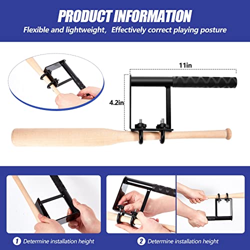 Meooeck Baseball Swing Trainer Softball Batting Hitting Training Aid Tool Metal Baseball Batting Practice Trainer For Kids Boys Girls Baseball Players Barrel Control Training Device Accessories, Black #TOP1